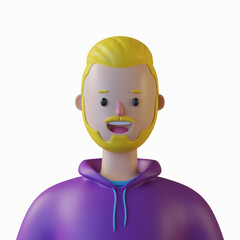 3d cartoon character avatar isolated in 3d rendering