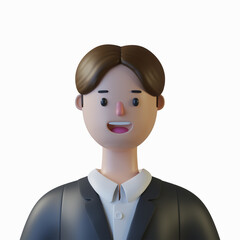 3d cartoon character avatar isolated in 3d rendering