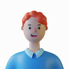3d cartoon character avatar isolated in 3d rendering