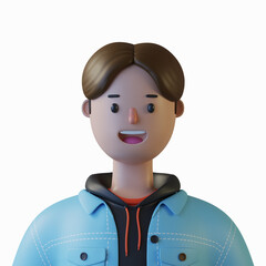 3d cartoon character avatar isolated in 3d rendering