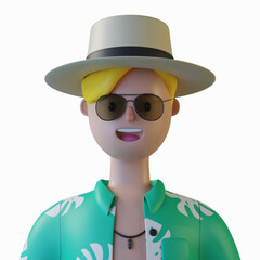 3d cartoon character avatar isolated in 3d rendering