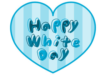 ホワイトデーのイラスト: ストライプのハートアイコン