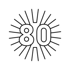 80s nostalgia line icon vector illustration sign