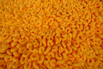 Orange wool close-up