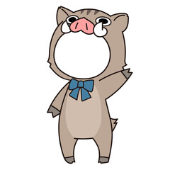 イノシシの着ぐるみのフォトフレーム