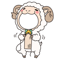 羊の着ぐるみのフォトフレーム