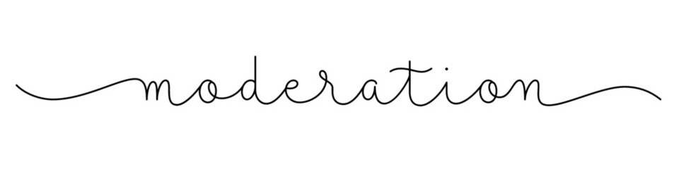 MODERATION black vector monoline calligraphy banner with swashes