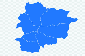 Andorra Map blue Color on Backgound png
