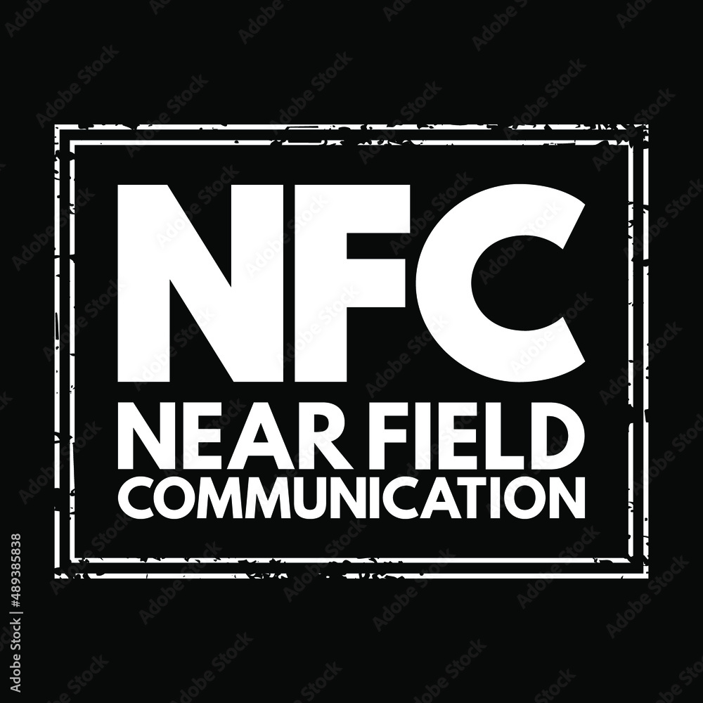 Poster nfc near-field communication - set of communication protocols that enables communication between two