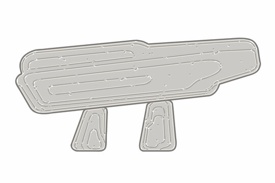 Korean dolmen. A dolmen is a type of single-chamber megalithic tomb, usually consisting of two or more vertical megaliths supporting a large flat horizontal capstone or "table". Vector illustration.