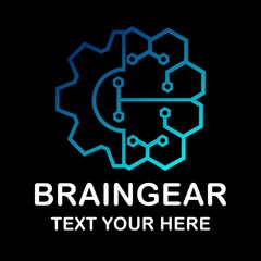 brain gear vector logo template illustration.This logo suitable for business