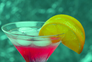 tropical cold  red cocktail