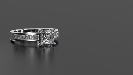 white gold diamond engagement ring design