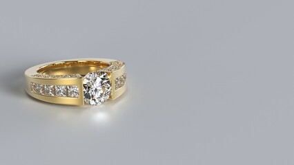 tension setting solitaire ring in yellow gold