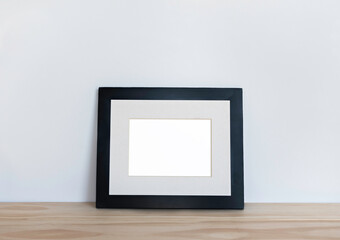 Black Picture Frame Mockup - 8x10 with 5x7 opening in white mat