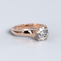 round solitaire ring in rose gold