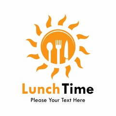 Lunch time logo template illustration