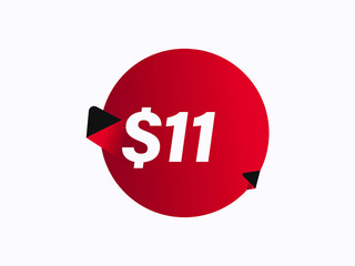 $11 USD sticker vector illustration