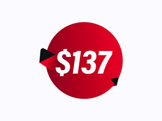 $137 USD sticker vector illustration