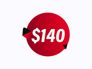 $140 USD sticker vector illustration