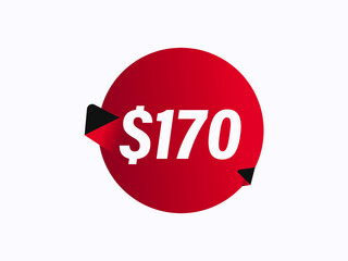 $170 USD sticker vector illustration
