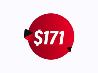 $171 USD sticker vector illustration