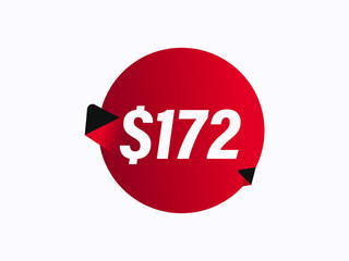 $172 USD sticker vector illustration