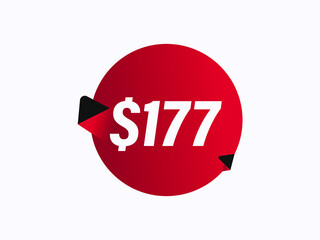 $177 USD sticker vector illustration