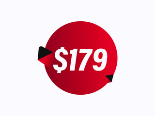 $179 USD sticker vector illustration