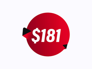$181 USD sticker vector illustration