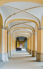 corridor and architecture details columns