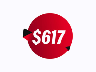 $617 USD sticker vector illustration