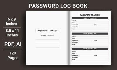 Password Log Book Template. Set of Password Log Template. Password Tracker Template. Password Tracker Logbook. password notebook. Printable Password Log A4 Size Easily Editable. Minimalist planner
