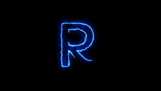 Arc Reactor Blue Text Animation Effect Alphabet R