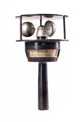 Old manual anemometer for measuring wind speed.