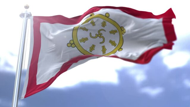 Sikkim flag waving against the sky. High quality 4k footage