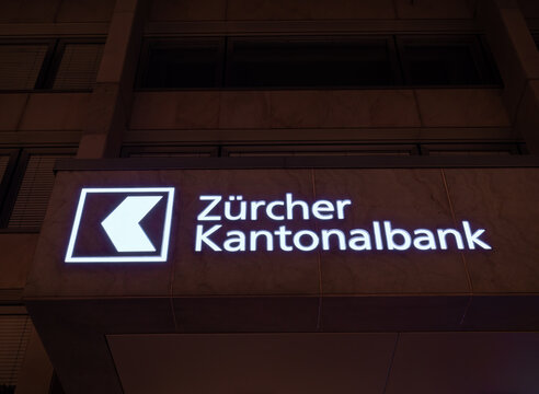 Zurich, Switzerland - December 30, 2021: Zurcher Kantonalbank is a swiss cantonal bank