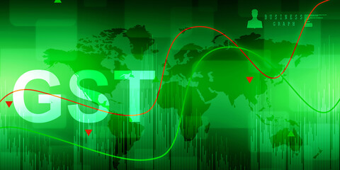 2d rendering Stock market online business concept. business Graph 
