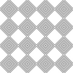 Ethnic seamless surface pattern design with geometric figures. Repeated rhombuses ornamental abstract background. Tribal embroidery motif. Checkered wallpaper. Digital paper, print, page fill. Vector.