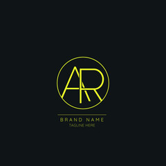 Letter AR Logo Design Vector Template