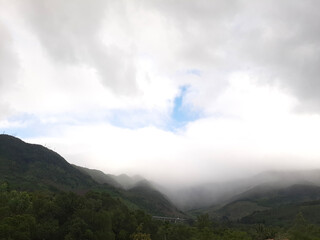 clouds in the mountains