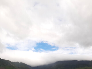 clouds over the mountains