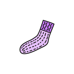 Cute doodle knitted sock.