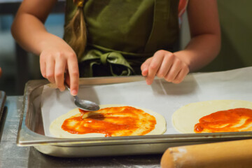 Process pizza cooking dough.