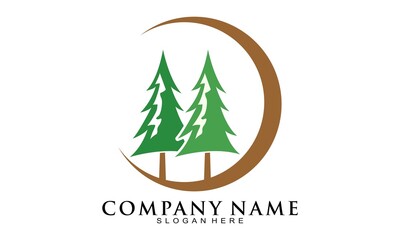 Fototapeta na wymiar Modern spruce three logo design