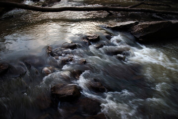 water flowing over rocks