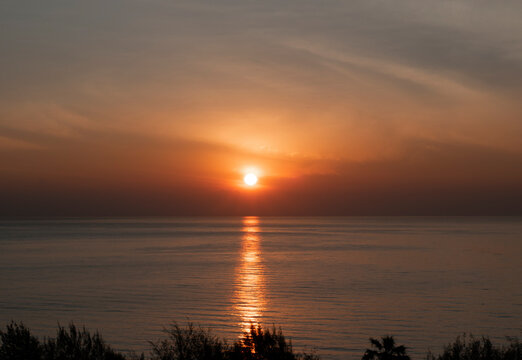 Morning sunrise at Hua Hin sea, Thailand.