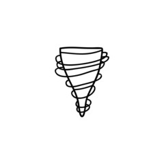 Doodle outline hurricane icon.