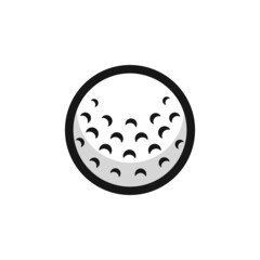 Golf ball simple flat icon vector