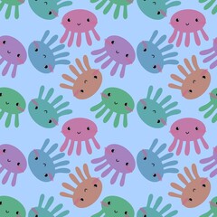 Kids seamless octopus pattern for fabrics and textiles and packaging and linens and gifts and cards and hobbies